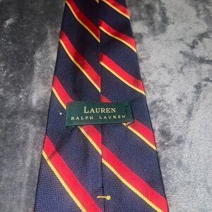 Lauren Ralph Lauren Classic Red and Yellow Striped Tie